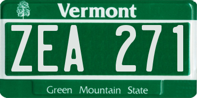 VT license plate ZEA271