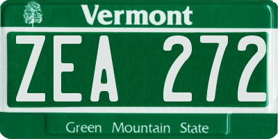 VT license plate ZEA272