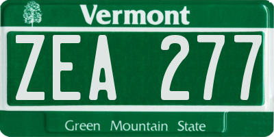 VT license plate ZEA277