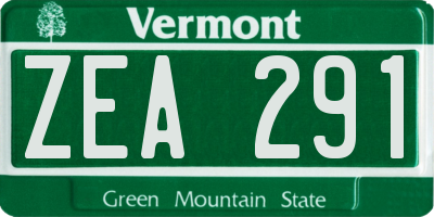 VT license plate ZEA291