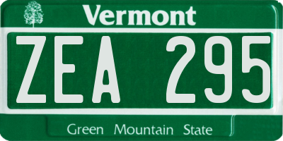 VT license plate ZEA295