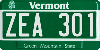 VT license plate ZEA301