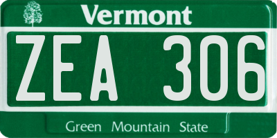 VT license plate ZEA306