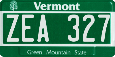 VT license plate ZEA327