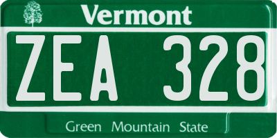 VT license plate ZEA328