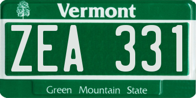 VT license plate ZEA331