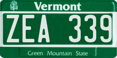 VT license plate ZEA339