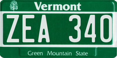 VT license plate ZEA340