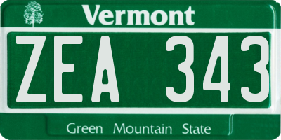 VT license plate ZEA343