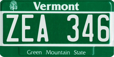 VT license plate ZEA346