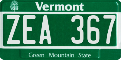 VT license plate ZEA367
