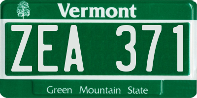 VT license plate ZEA371