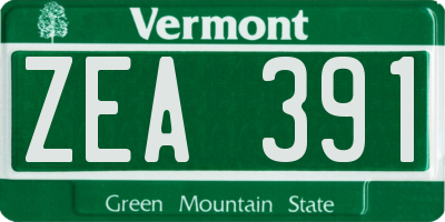 VT license plate ZEA391