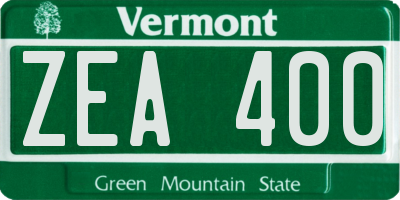 VT license plate ZEA400