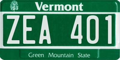 VT license plate ZEA401