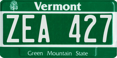 VT license plate ZEA427