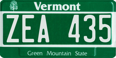 VT license plate ZEA435