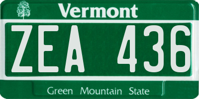 VT license plate ZEA436