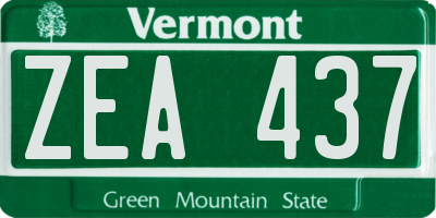 VT license plate ZEA437