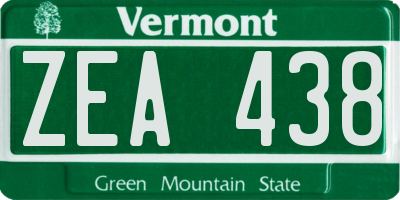 VT license plate ZEA438