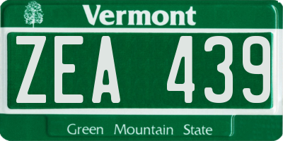 VT license plate ZEA439