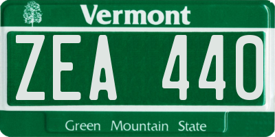 VT license plate ZEA440