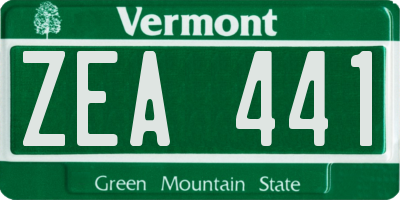 VT license plate ZEA441