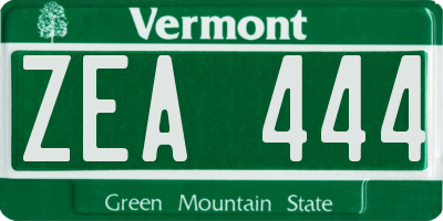 VT license plate ZEA444
