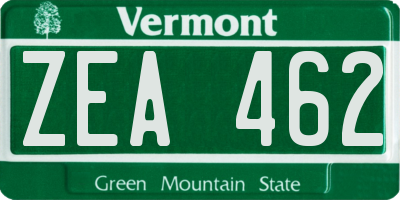 VT license plate ZEA462