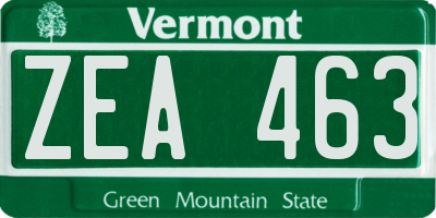 VT license plate ZEA463