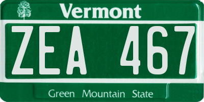 VT license plate ZEA467