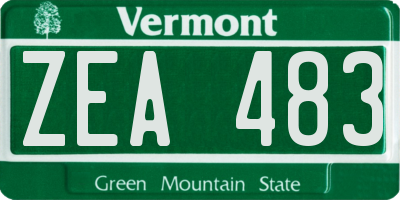 VT license plate ZEA483