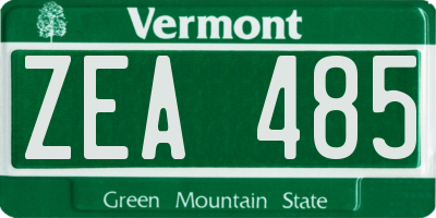 VT license plate ZEA485