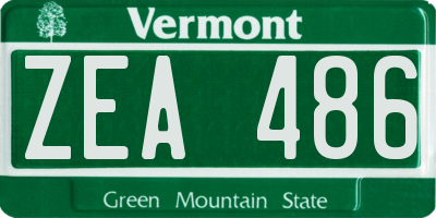 VT license plate ZEA486