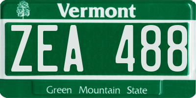 VT license plate ZEA488