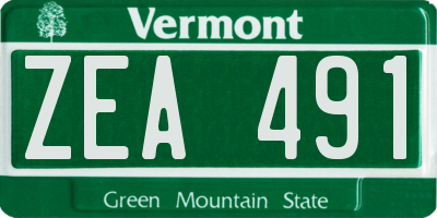VT license plate ZEA491