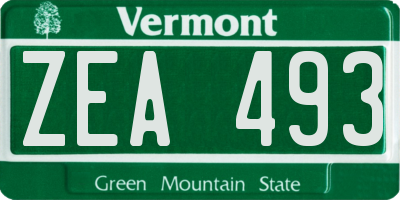 VT license plate ZEA493