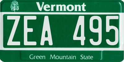 VT license plate ZEA495