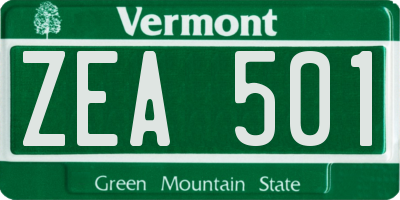 VT license plate ZEA501