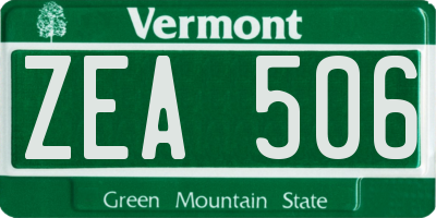 VT license plate ZEA506