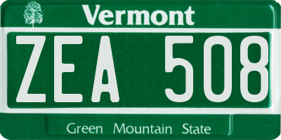 VT license plate ZEA508