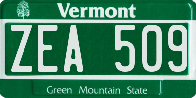 VT license plate ZEA509