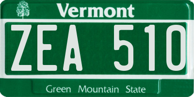 VT license plate ZEA510
