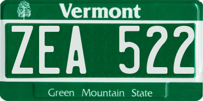 VT license plate ZEA522