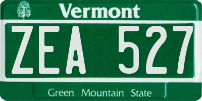 VT license plate ZEA527