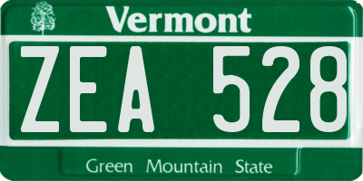 VT license plate ZEA528