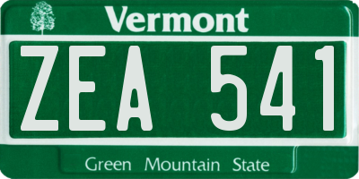 VT license plate ZEA541