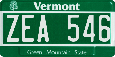 VT license plate ZEA546