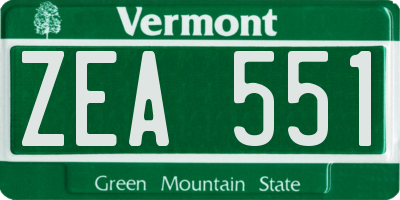 VT license plate ZEA551