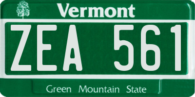 VT license plate ZEA561